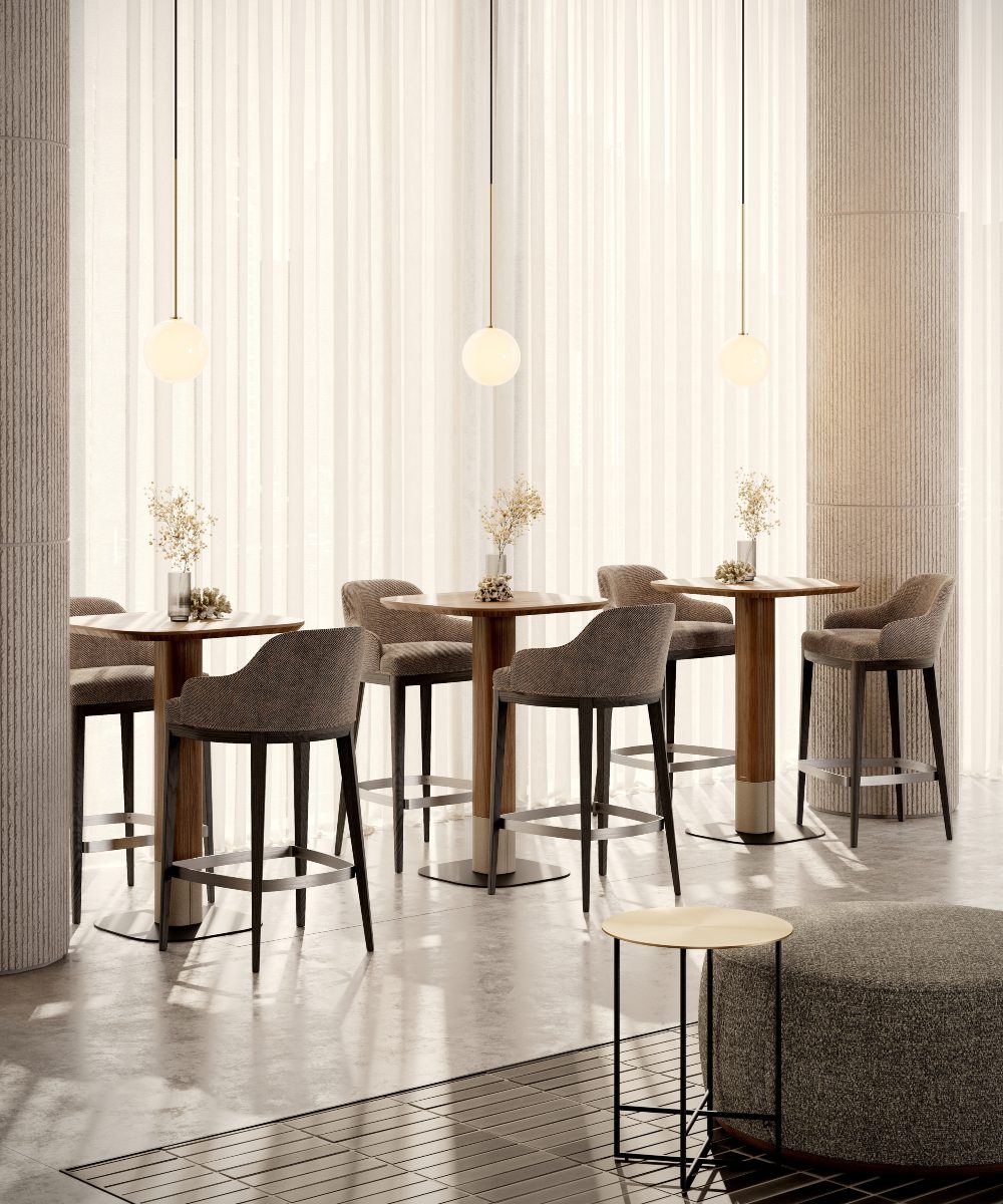 Adam bar table in hospitality design