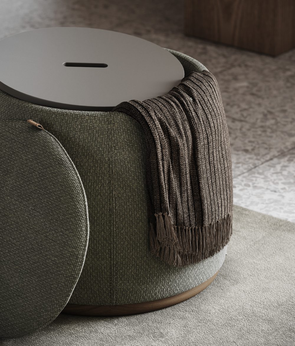Avery Pouf in industrial interior design