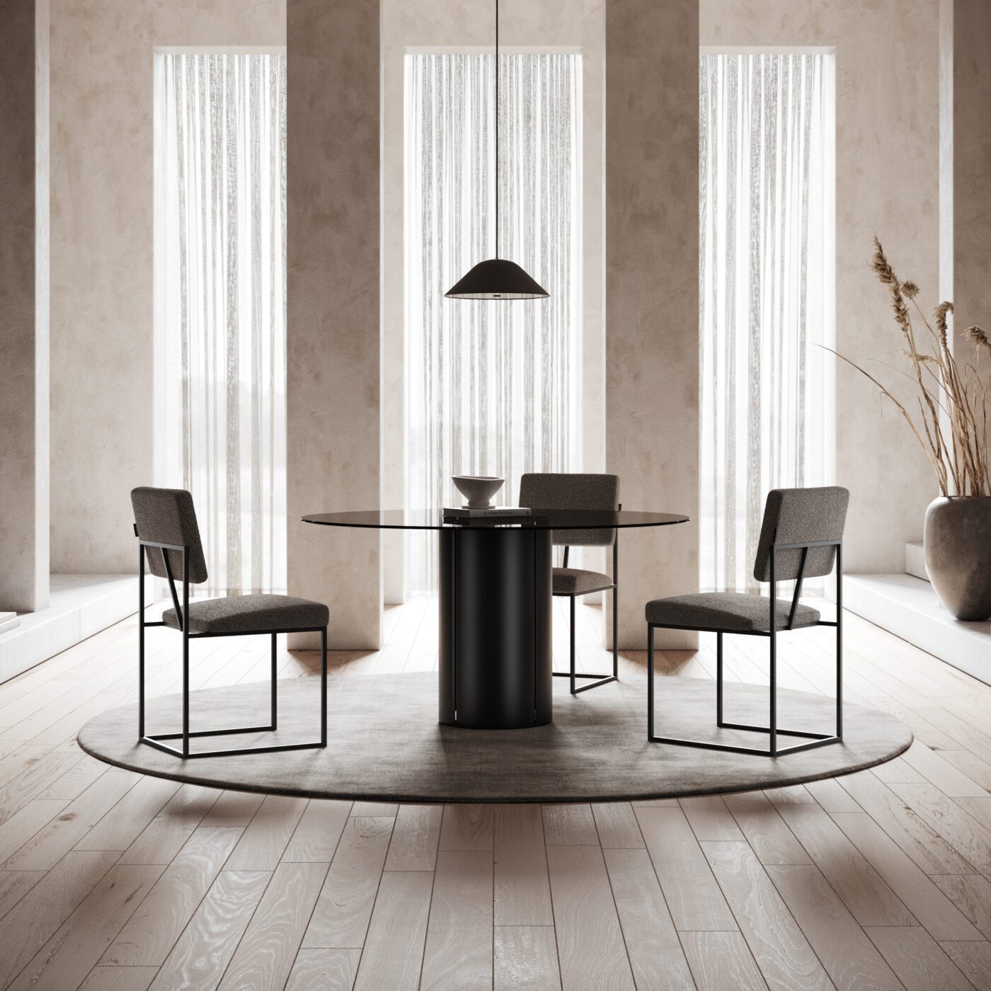 Dining room with gram chair
