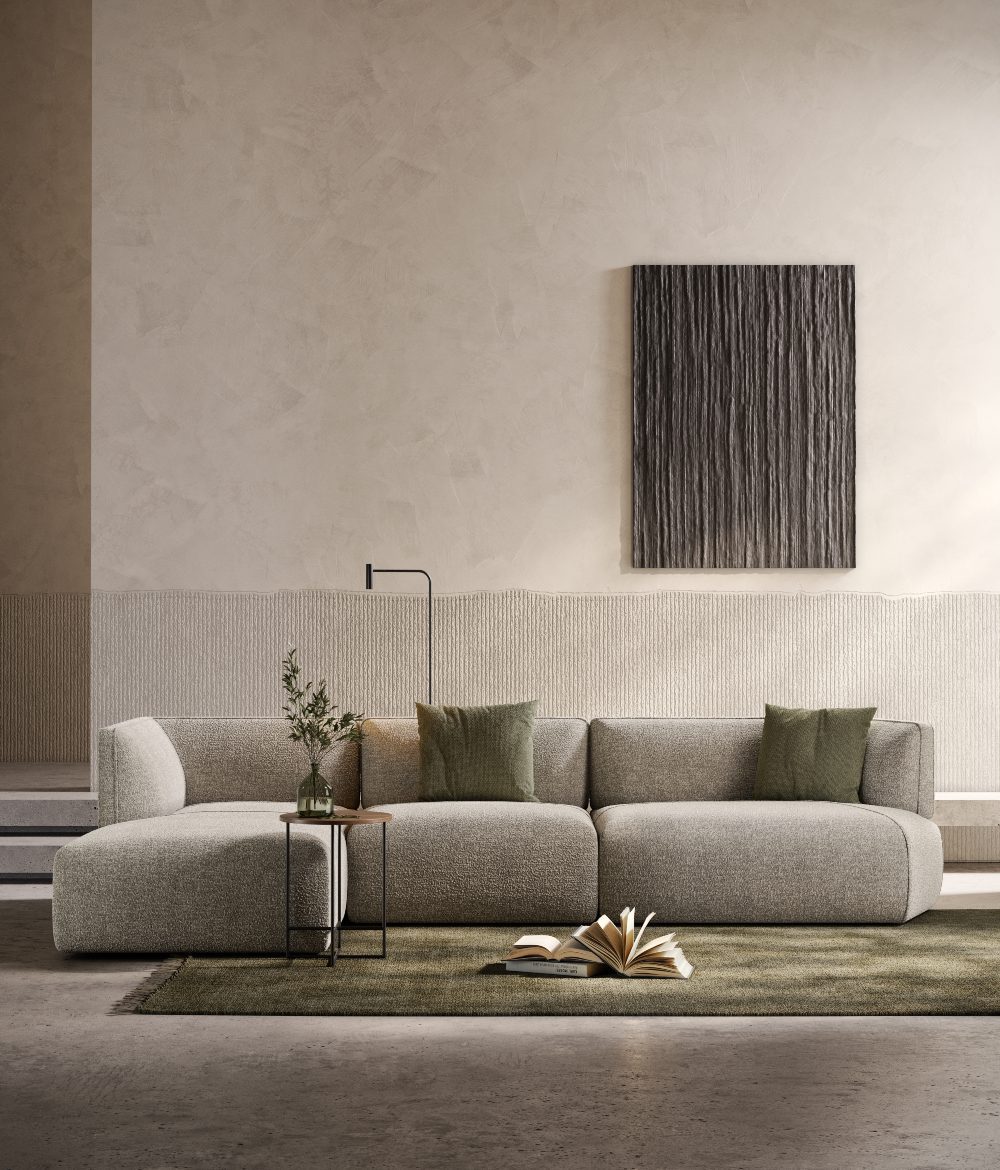 Disruption Sofa and Concrete Walls and Floor