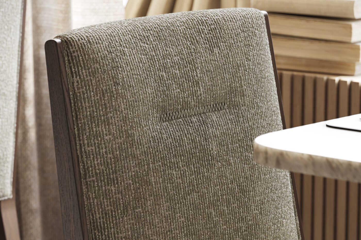 Frank chair with Zig-Zag Stitching