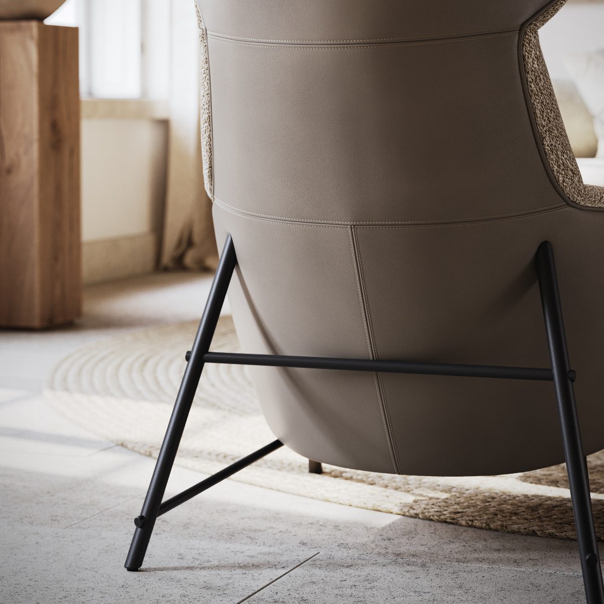 Hubert Armchair metallic structure