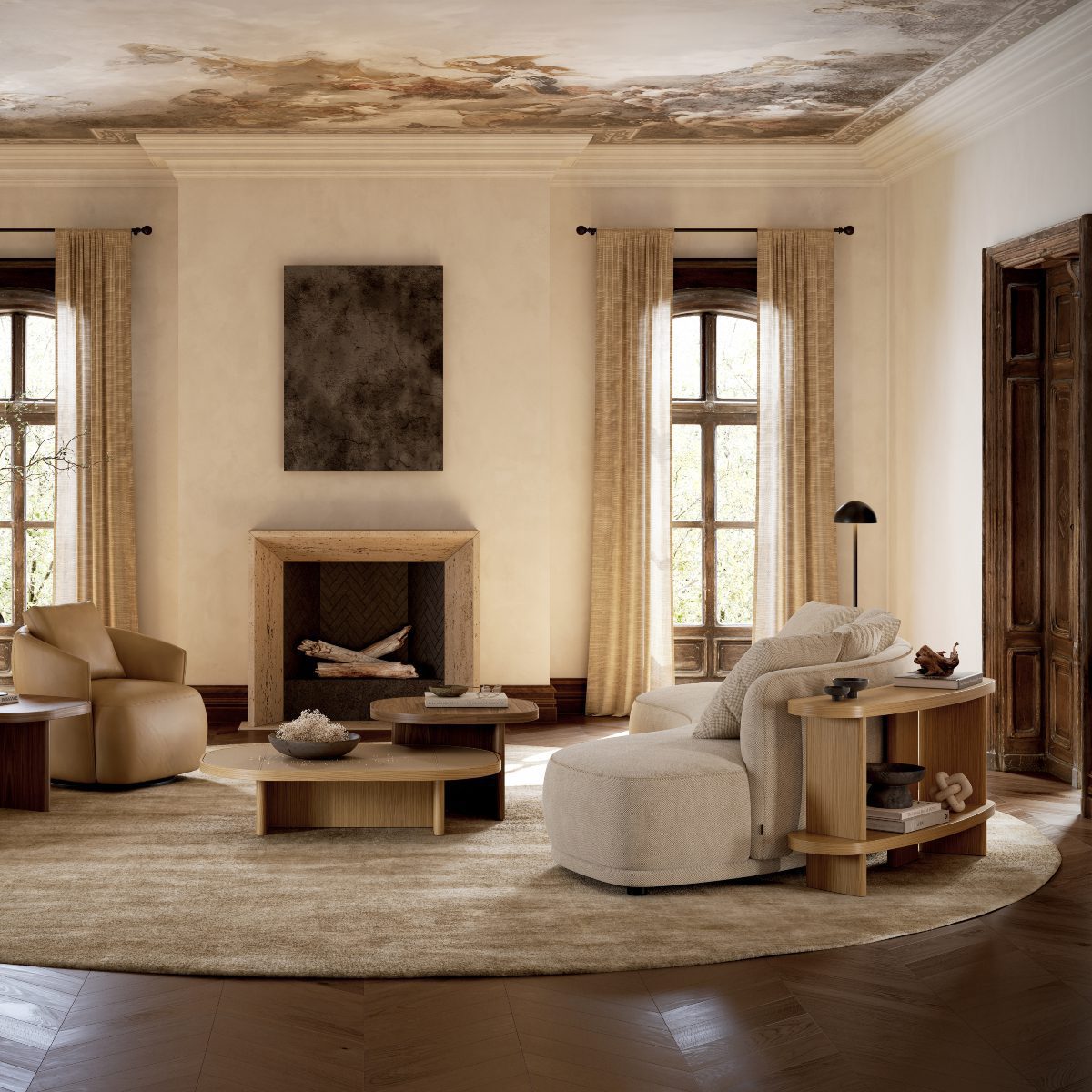 Living room with gilbert table set and olivia family