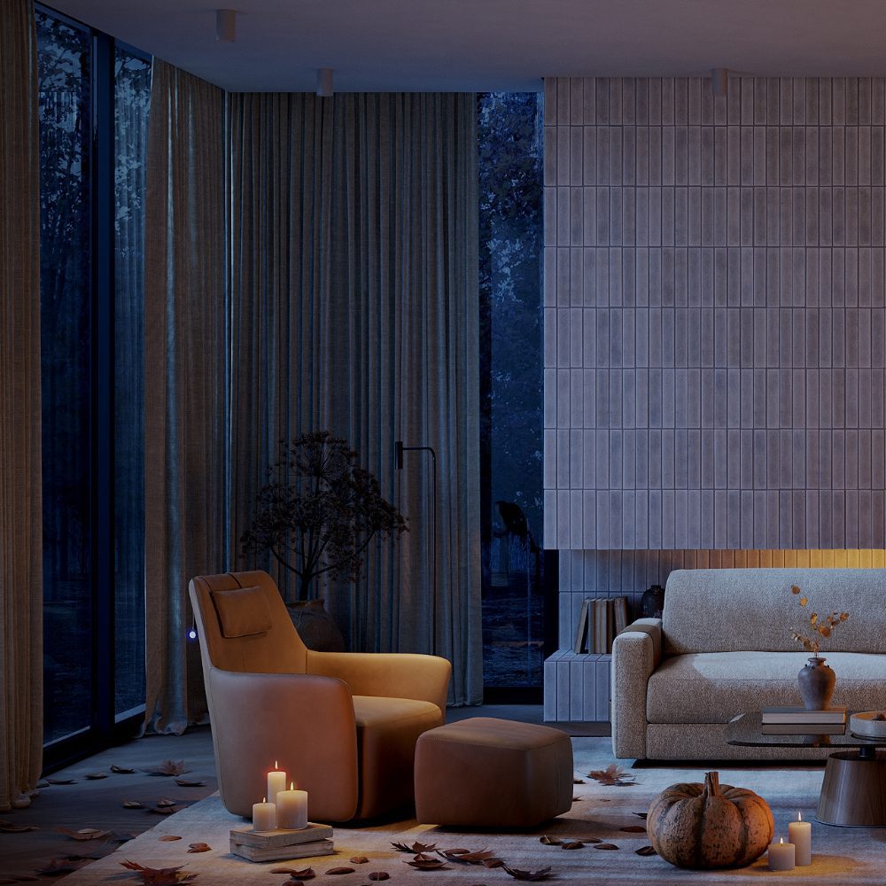 Living room with moon light