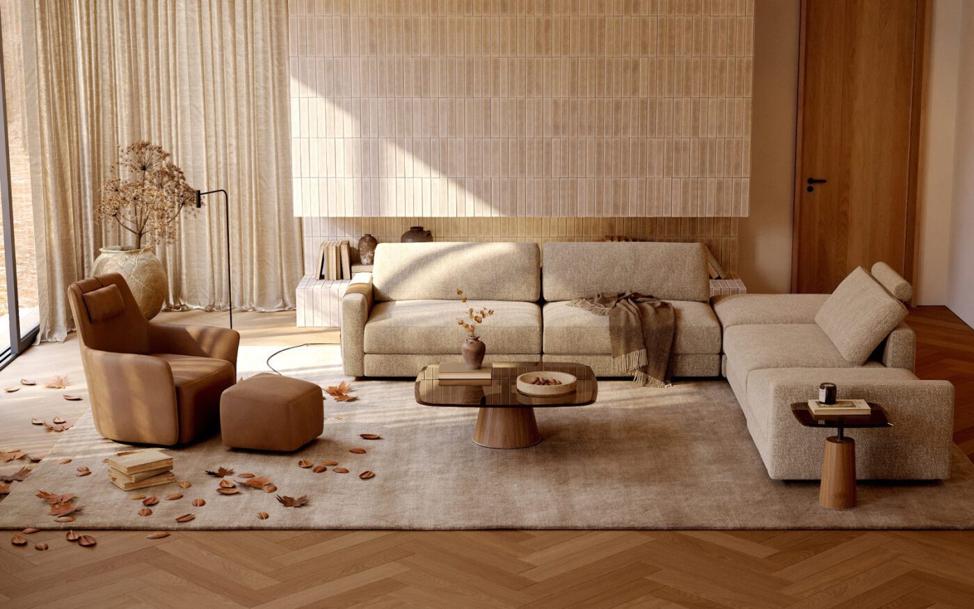 Living room with seasonal decor