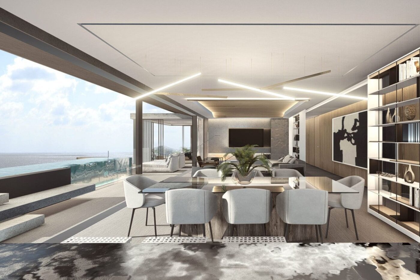 Project by ARRCC (1) A project by ARRCC with grey tones and wood accents.