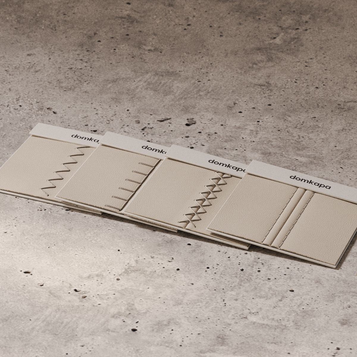 blog article about upholstery finishes by domkapa Stitching swatches by Domkapa