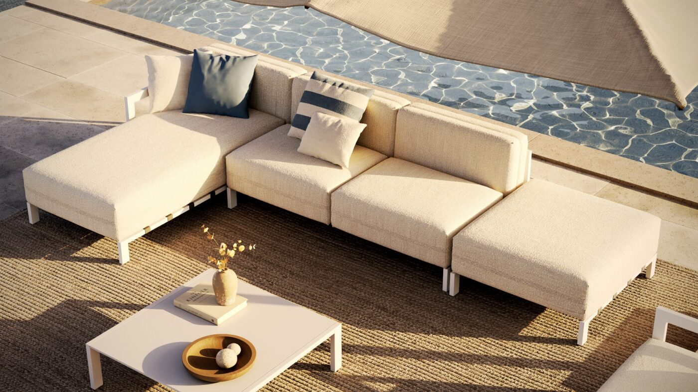 bondi outdoor chaise longue sofa pouf