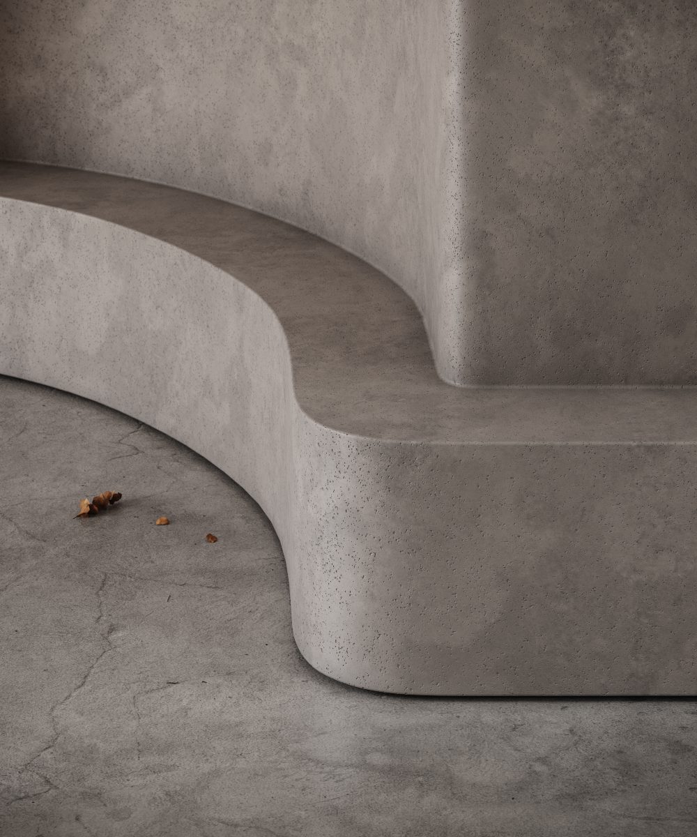 curved lines in a wall Wall enhanced by curved lines in stone.