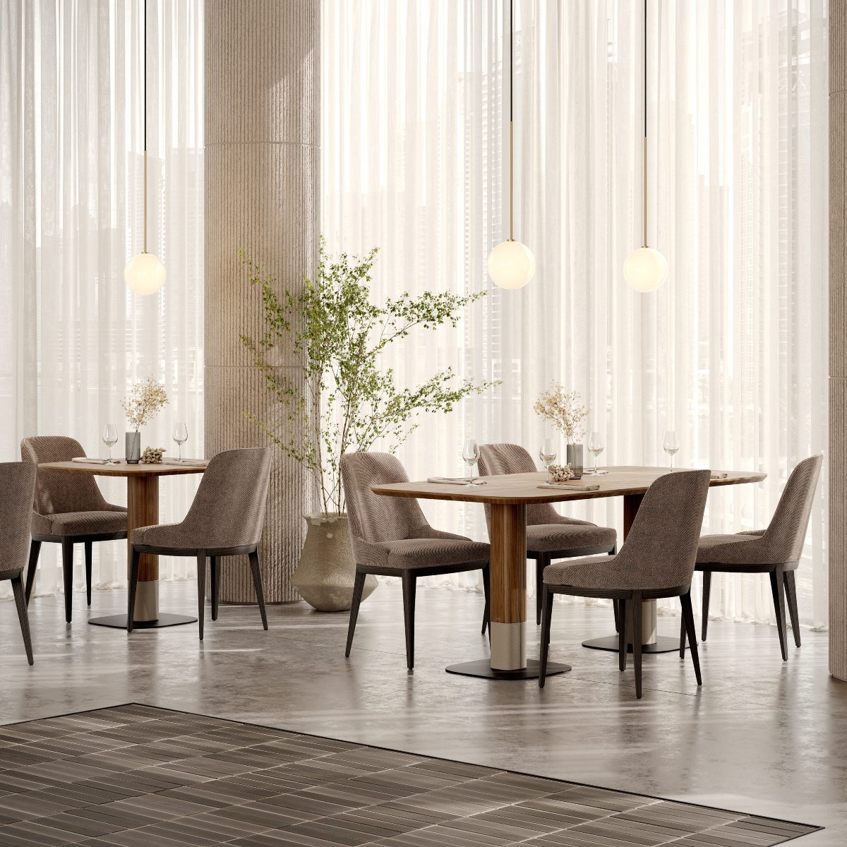 dining area of commercial interior design project