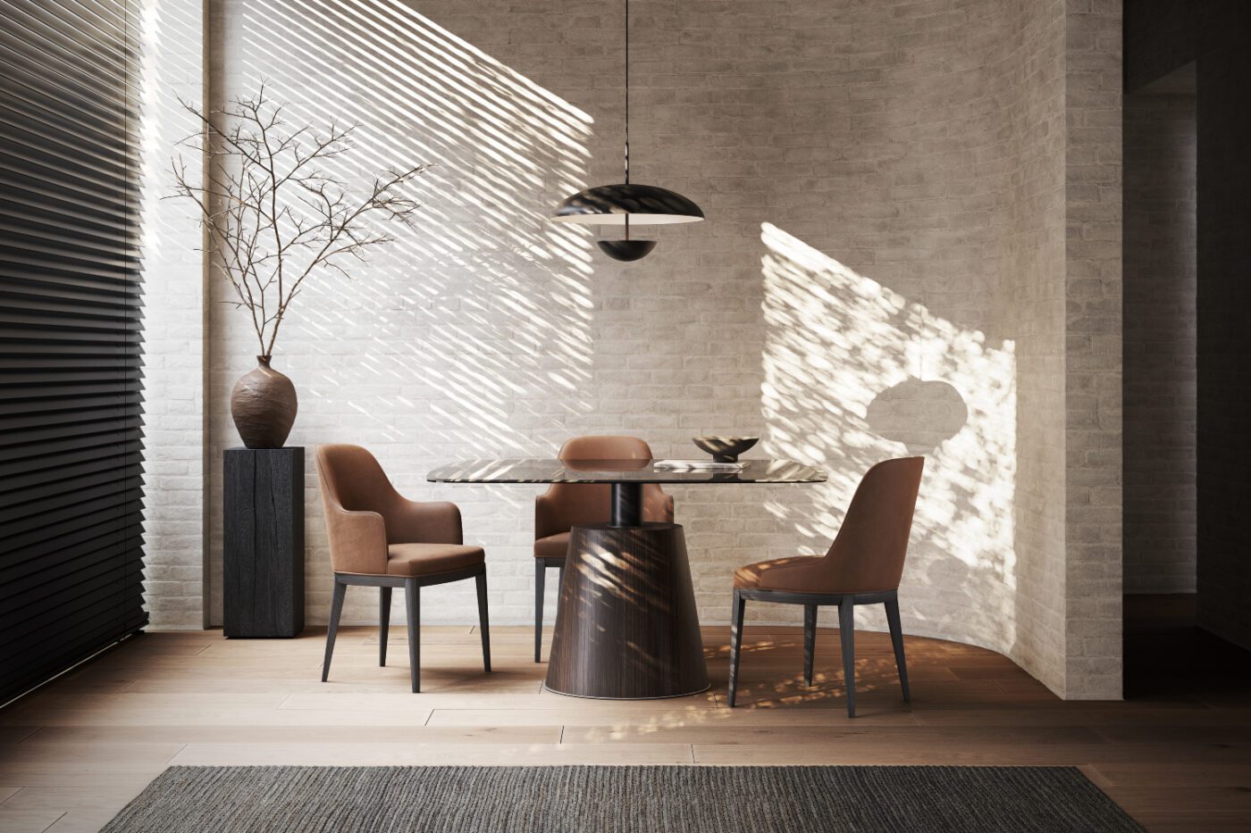 dining room with anna dining chair and panton table