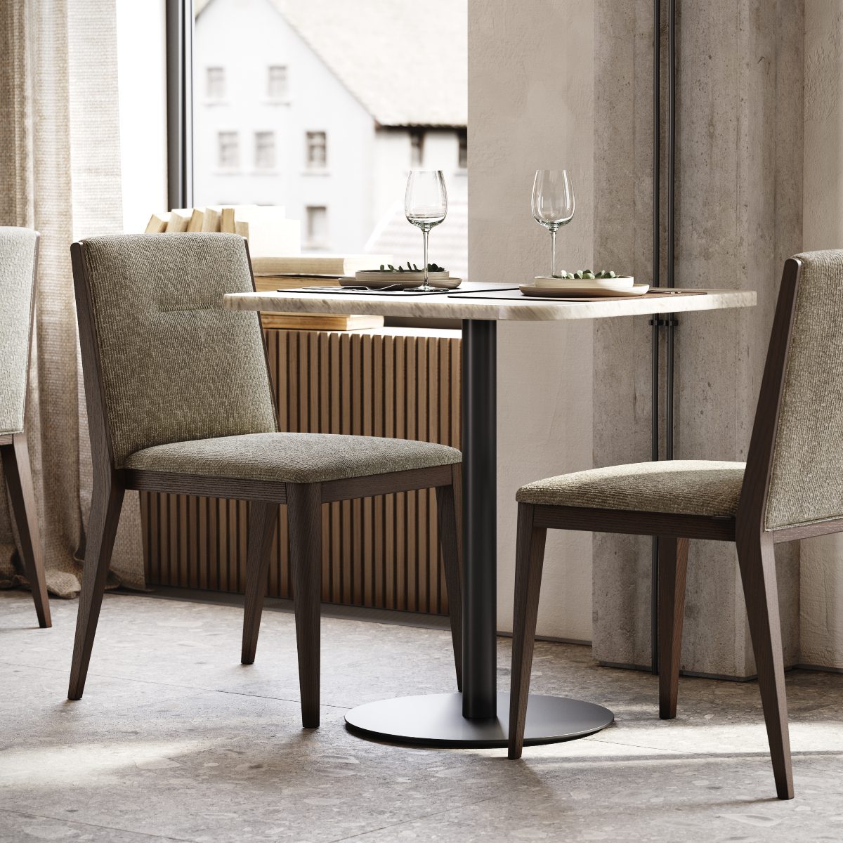 dining space with frank dining chair