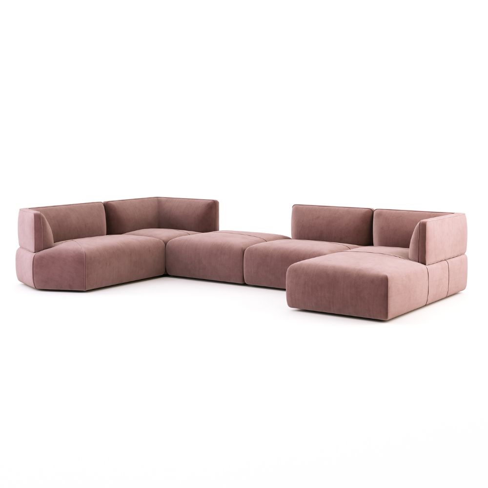 disruption sofa in peach fuzz