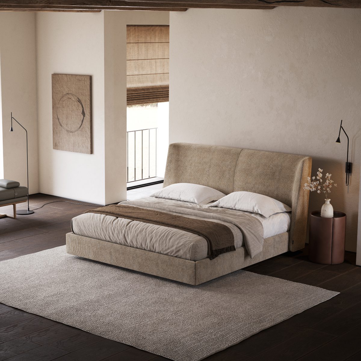 echo bed neutral bedroom perfect