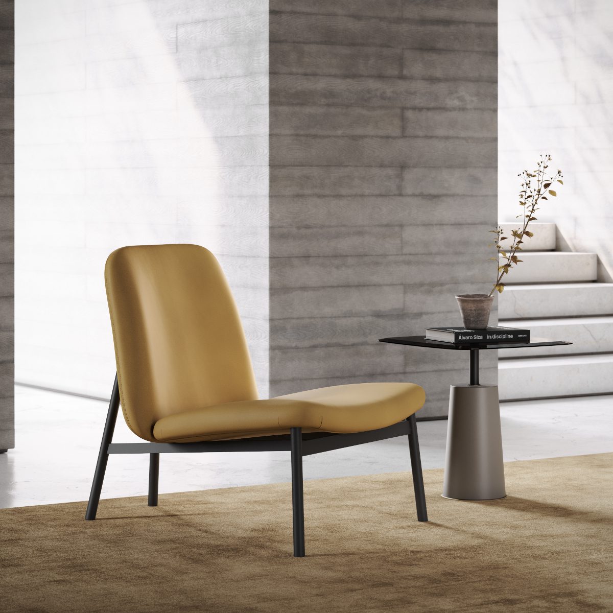 edison armchair in yellow and gray walls
