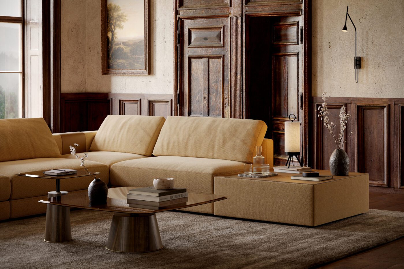 edward modular sofa and panton table set (1)