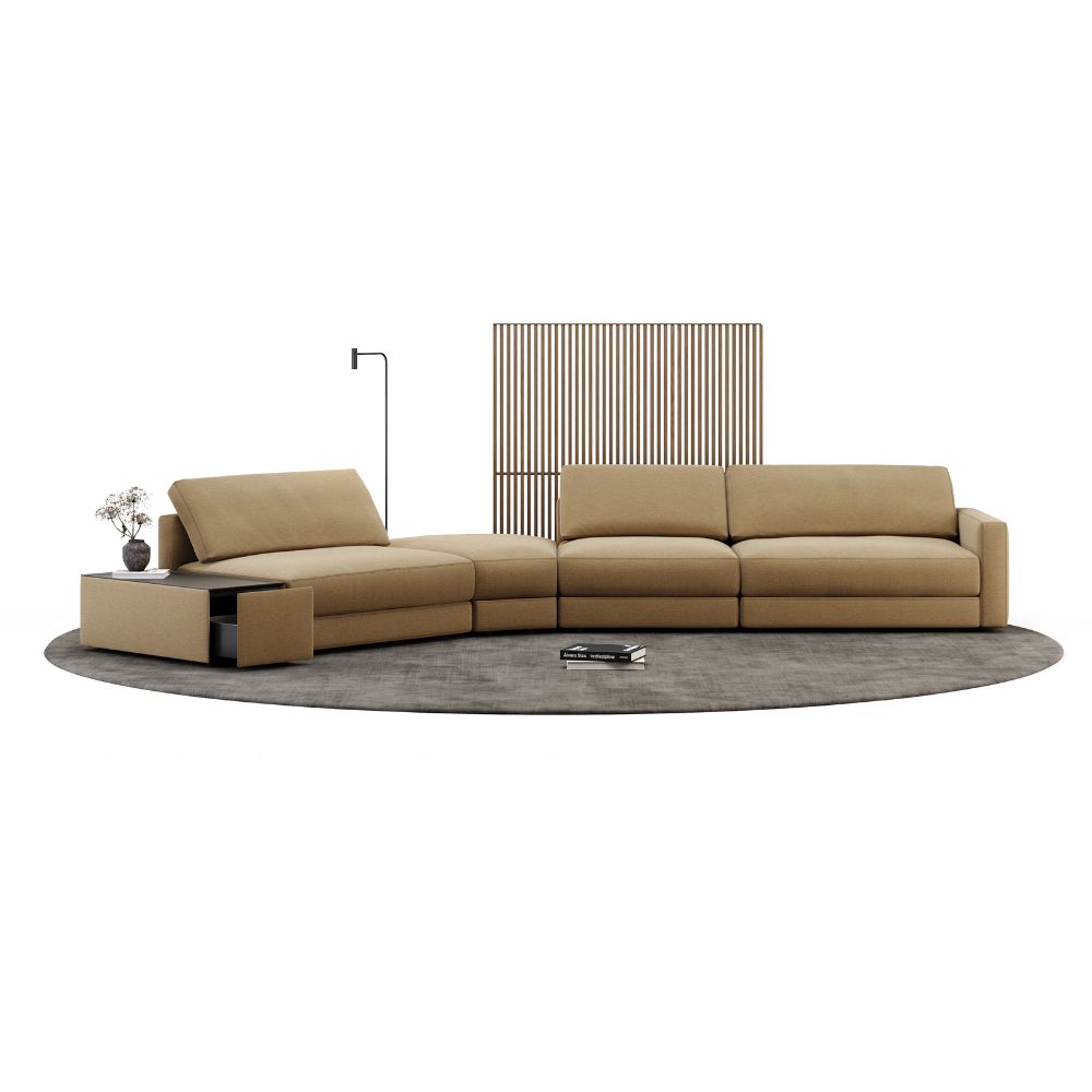 Modular sofa by Domkapa in yellow tones.