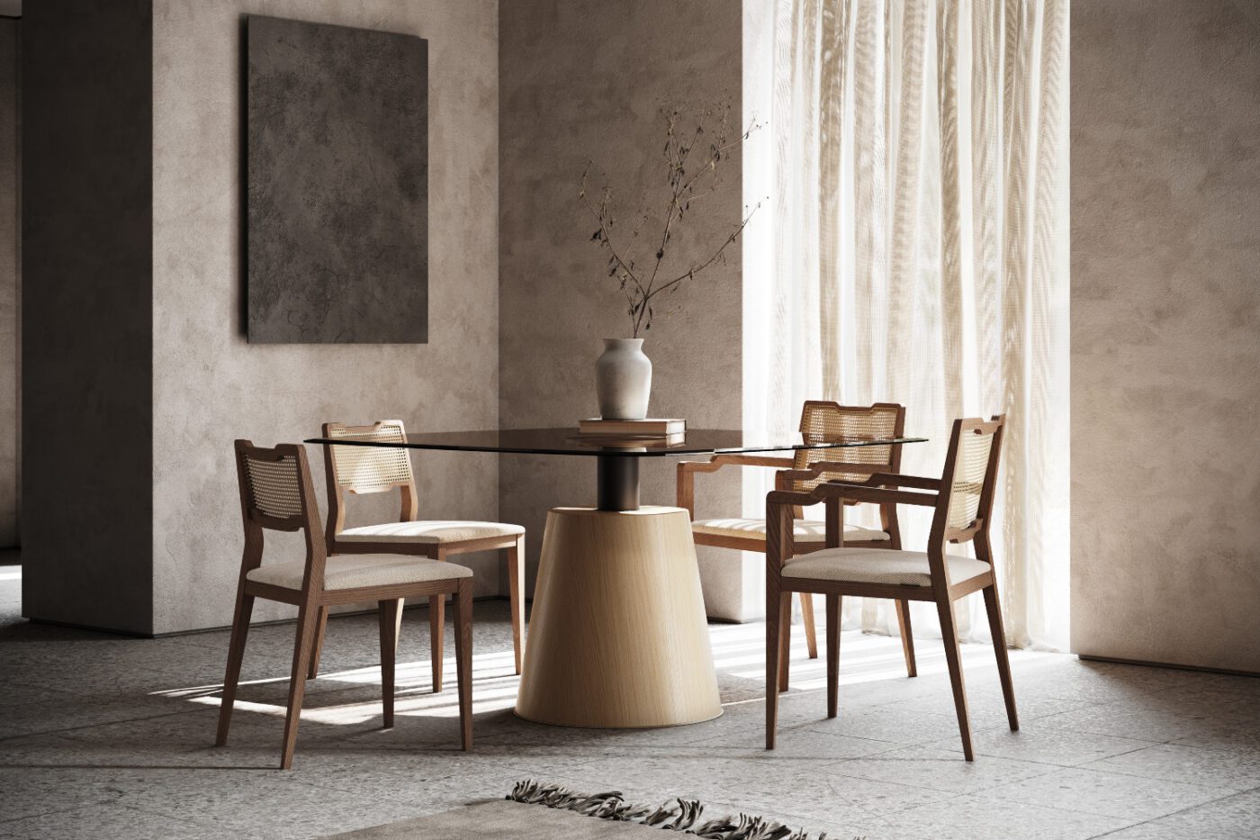 eva dining chair and panton dining table dining room