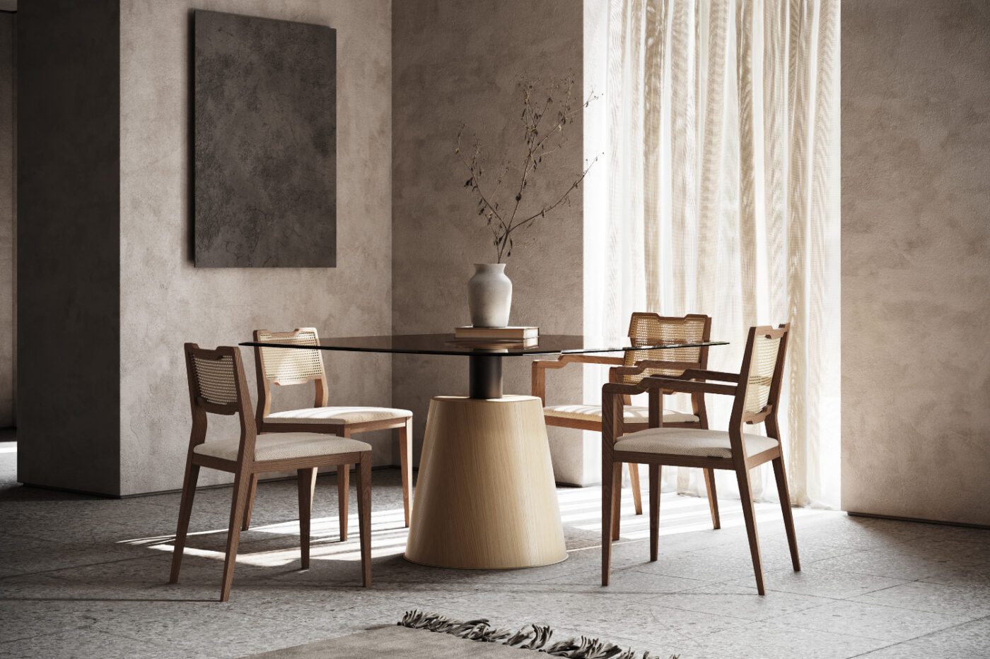 eva dining chair and panton dining table dining space