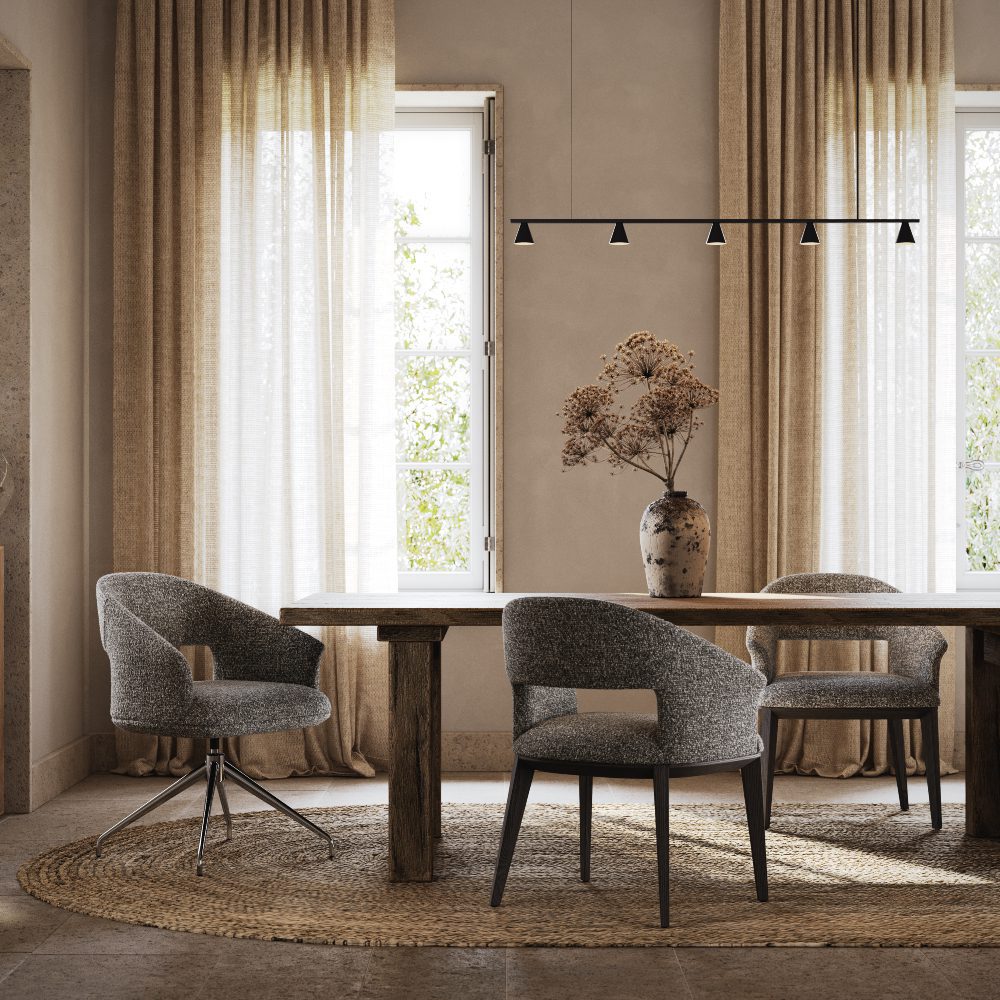jermain chair with metal and wood base and wood tabel