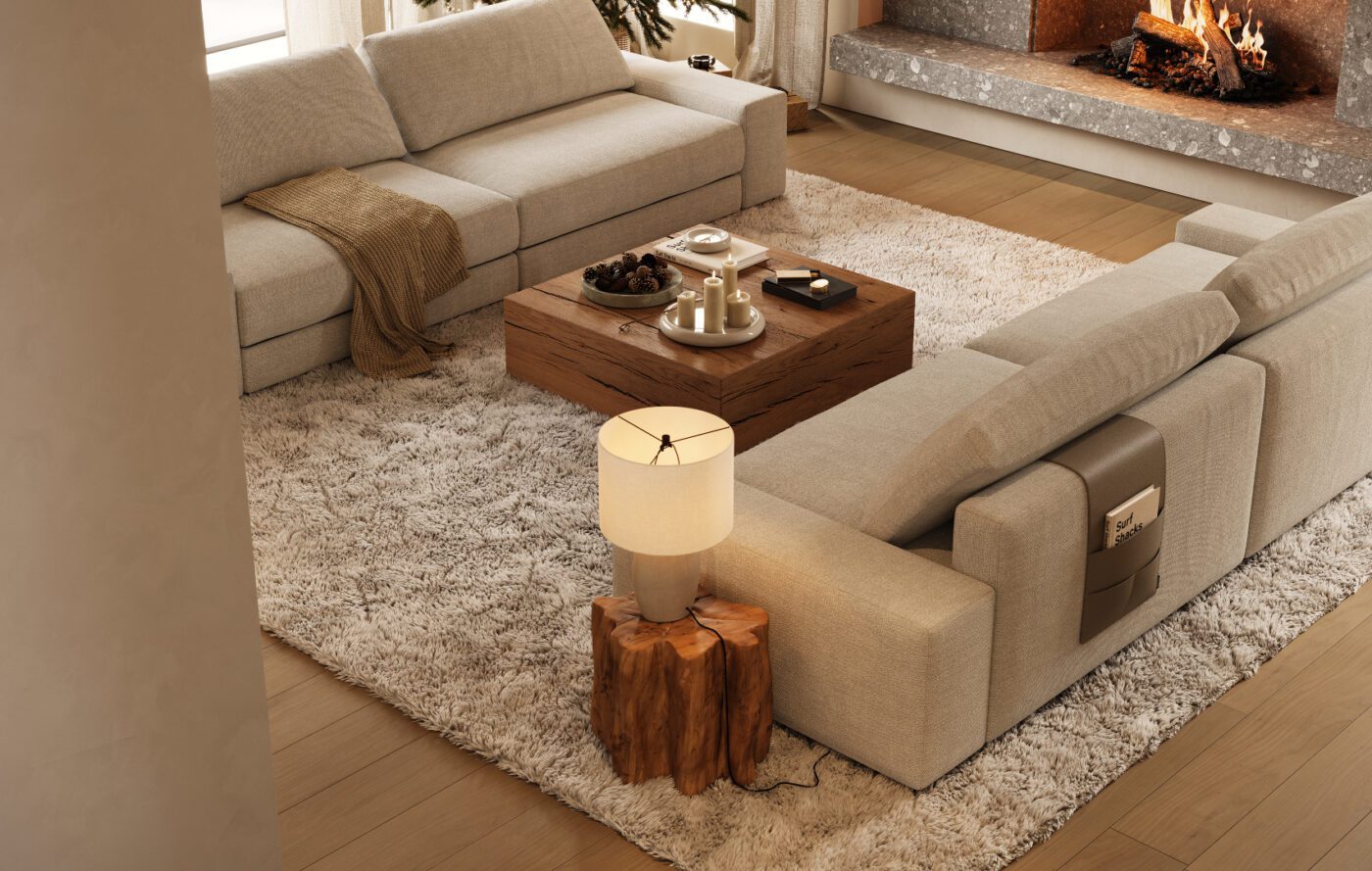 living room with textured for the winter by domkapa
