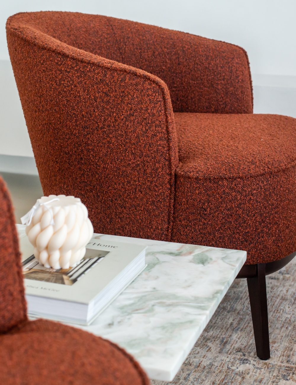 megan armchair at al mouj marina apartment