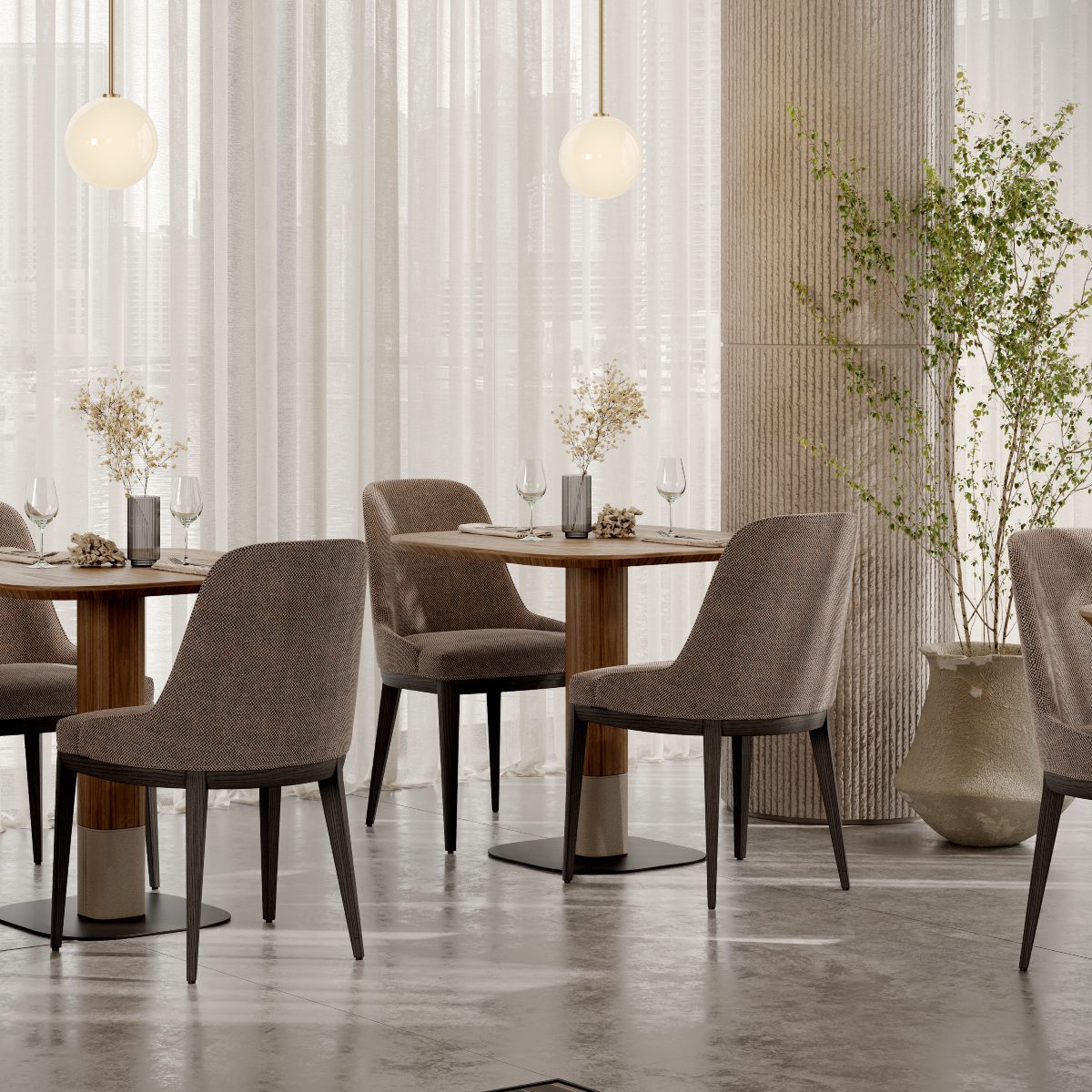 restaurant with anna chair and adam table
