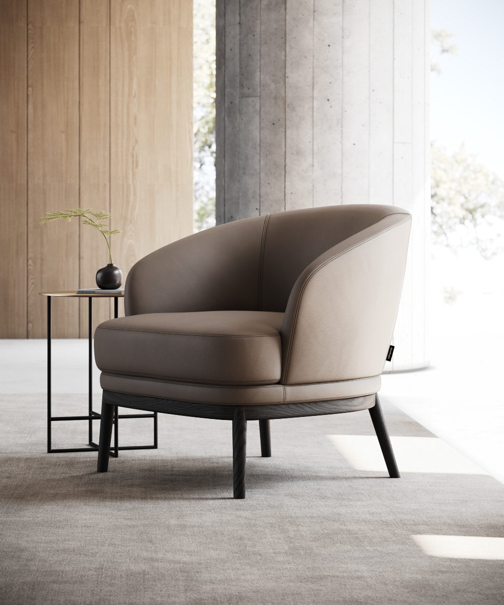 ruth armchair in mocha tones