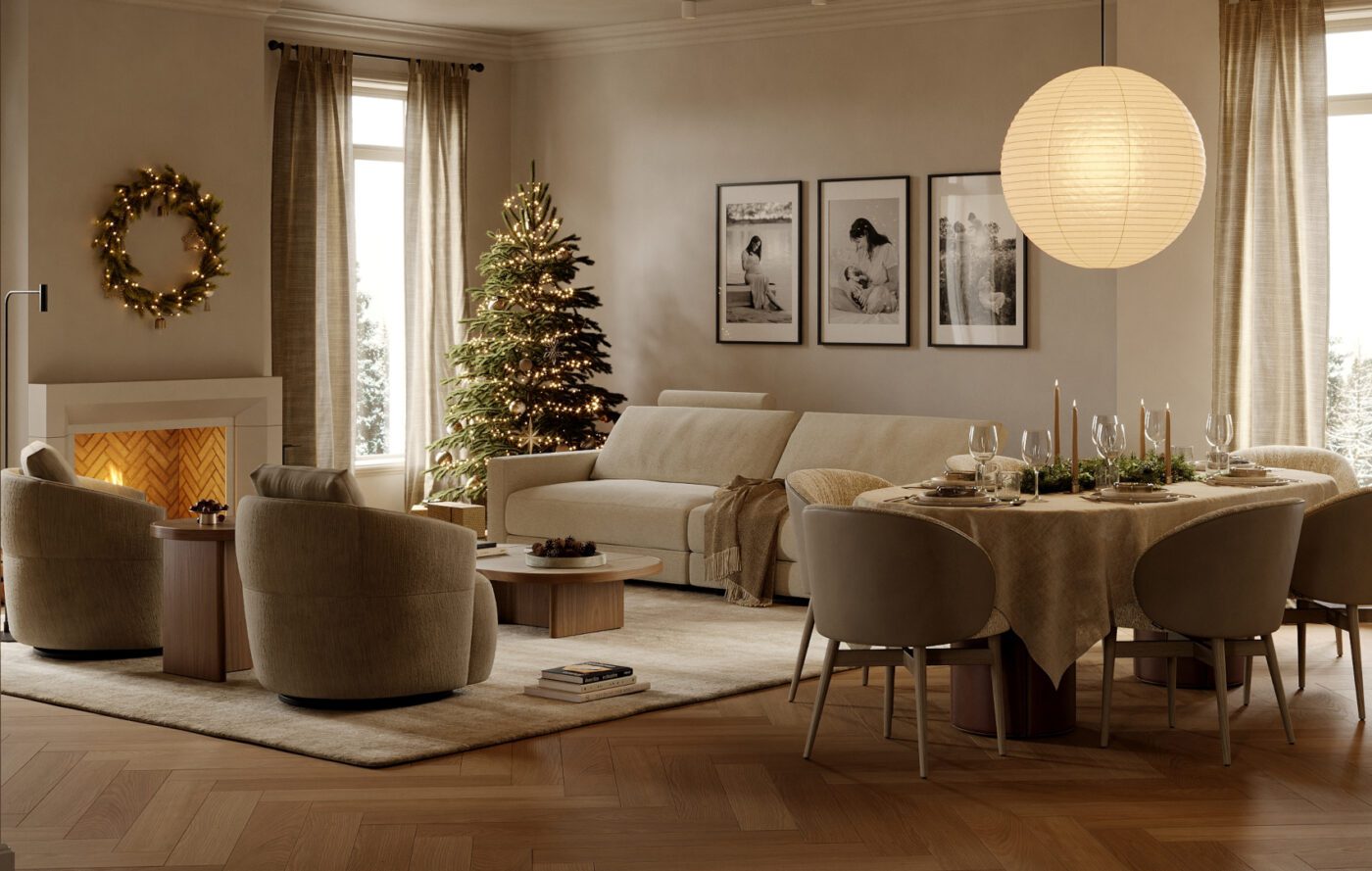 winter living and dining room by domkapa